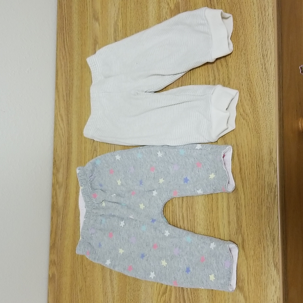 2! 3-6m pants: Reversible Baby gap, Dordor & Gorgor organic cotton - both EUC